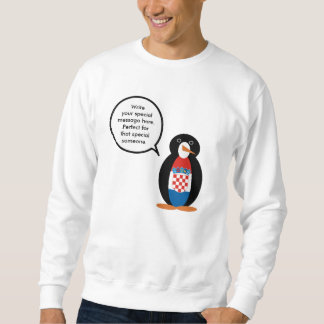 Kroatische vlag pratende mevrouw pinguïn gepersona trui