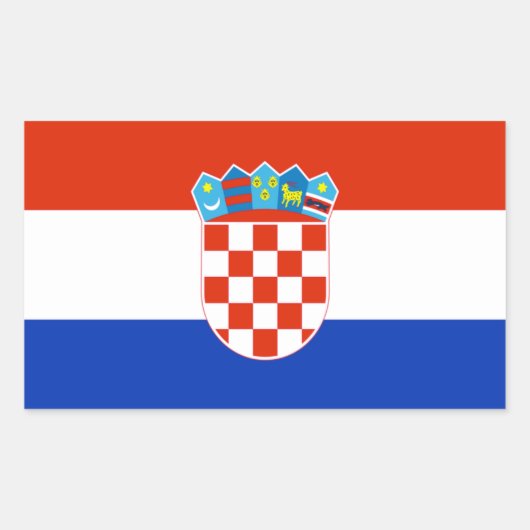 Kroatische vlag rechthoekige sticker (Voorkant)