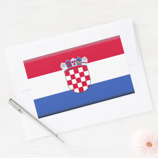 Kroatische vlag rechthoekige sticker (Envelop)