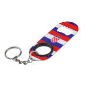 Kroatische vlag Roestvrij stalen flesopening Mini Flessenopener (Voorkant Gekanteld)