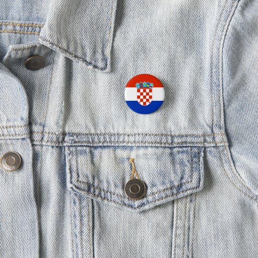 Kroatische vlag ronde button 3,2 cm (In situ)