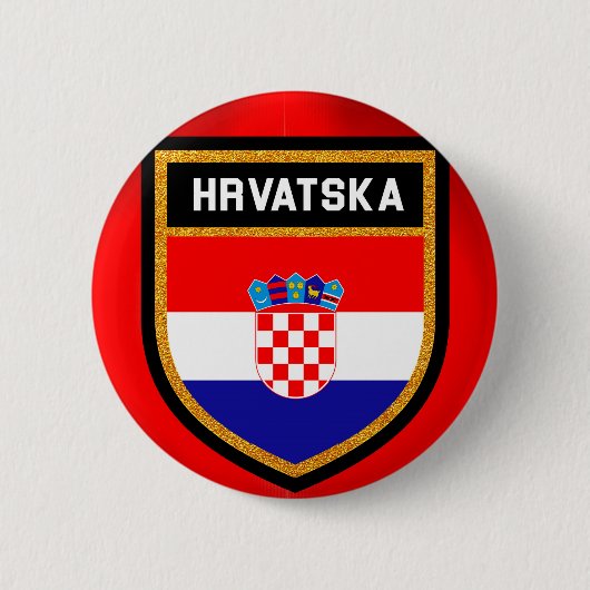 Kroatische vlag ronde button 5,7 cm (Voorkant)