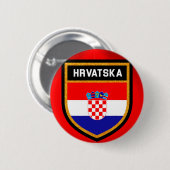 Kroatische vlag ronde button 5,7 cm (Voorkant /achterkant)