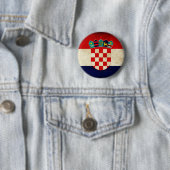 Kroatische vlag ronde button 5,7 cm (In situ)