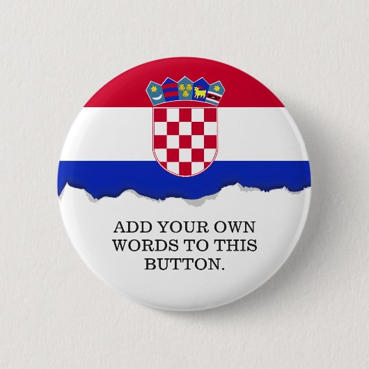 Kroatische vlag ronde button 5,7 cm (Voorkant)