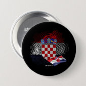 Kroatische vlag ronde button 7,6 cm (Voorkant /achterkant)