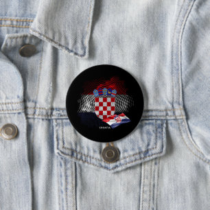 Kroatische vlag ronde button 7,6 cm