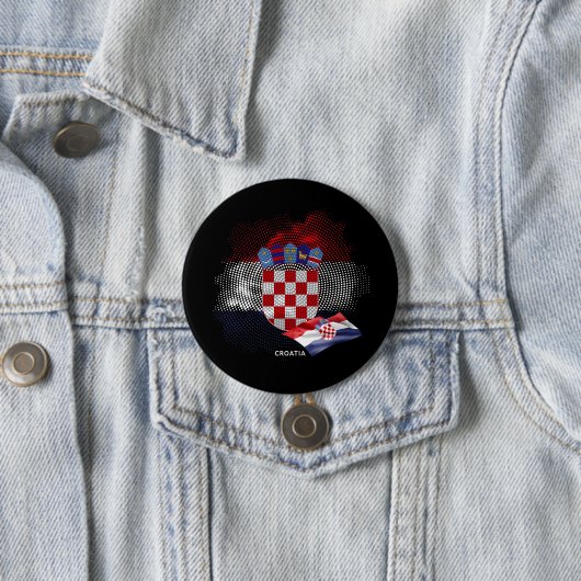 Kroatische vlag ronde button 7,6 cm (In situ)