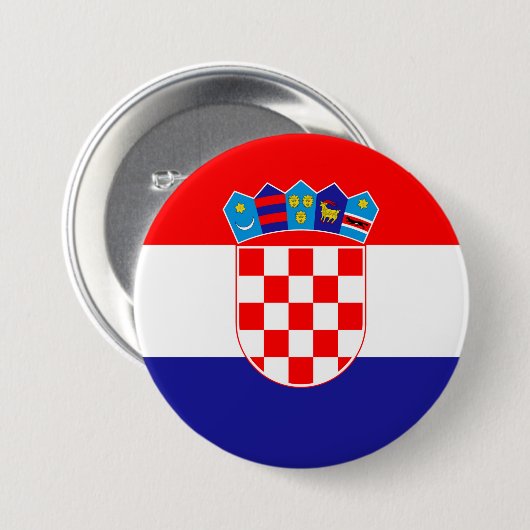 Kroatische vlag ronde button 7,6 cm (Voorkant /achterkant)