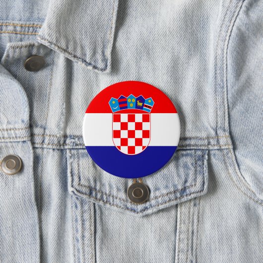 Kroatische vlag ronde button 7,6 cm (In situ)