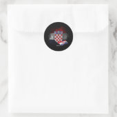 Kroatische vlag ronde sticker (Tas)