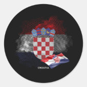 Kroatische vlag ronde sticker (Voorkant)