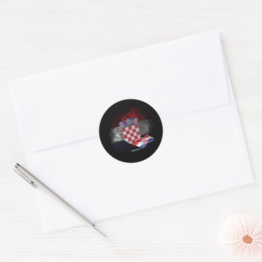 Kroatische vlag ronde sticker (Envelop)