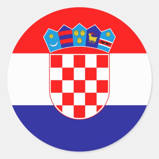 Kroatische vlag ronde sticker (Voorkant)