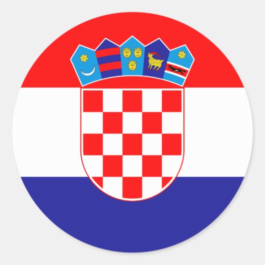 Kroatische vlag ronde sticker (Voorkant)