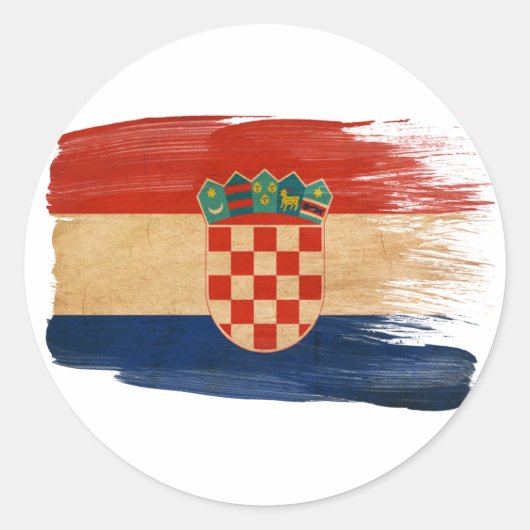 Kroatische vlag ronde sticker (Voorkant)