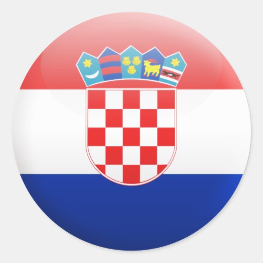 Kroatische vlag ronde sticker (Voorkant)