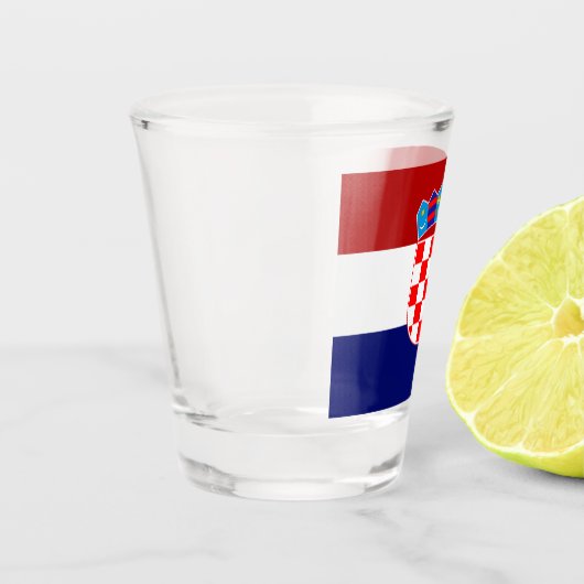 Kroatische vlag shot glas (Links)