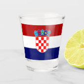 Kroatische vlag shot glas (Voorkant)