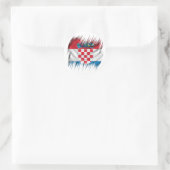 Kroatische vlag shredders ronde sticker (Tas)