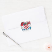 Kroatische vlag shredders ronde sticker (Envelop)
