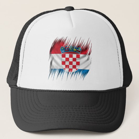 Kroatische vlag shredders trucker pet (Voorkant)