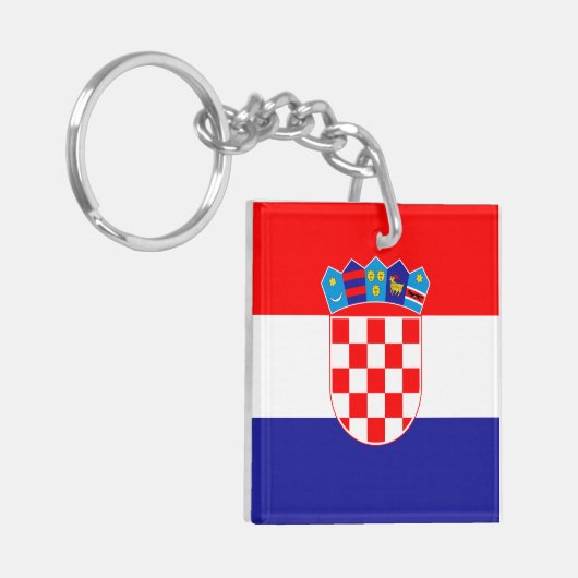 Kroatische vlag sleutelhanger (Voorkant Links)