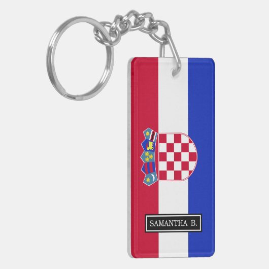 Kroatische vlag sleutelhanger (Voorkant Links)