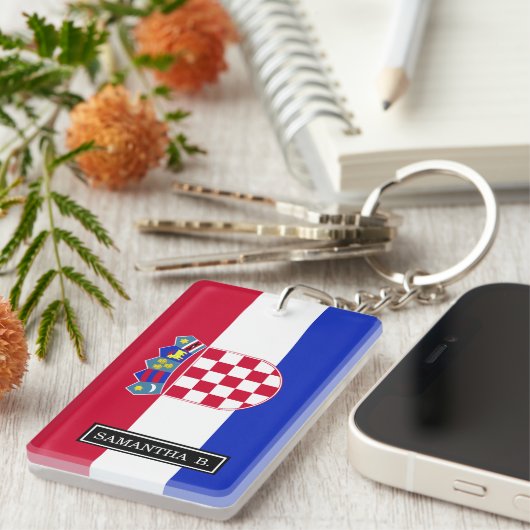 Kroatische vlag sleutelhanger (Voorkant Rechts)