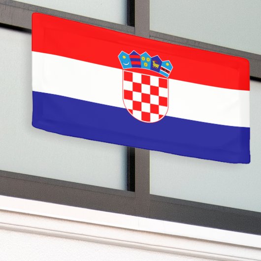 Kroatische vlag spandoek (Buitenkant Gebouw)