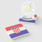 Kroatische vlag stenen onderzetter (Zijkant)
