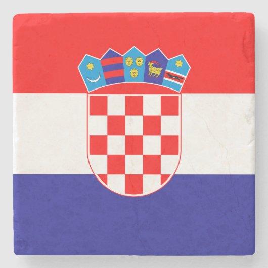 Kroatische vlag stenen onderzetter (Voorkant)