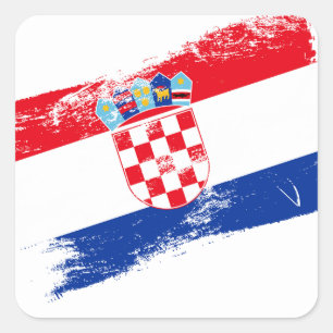 Kroatische Vlag Sticker: Vier je Erfgoedhumor Vierkante Sticker
