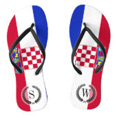 Kroatische vlag teenslippers (Voetbed)