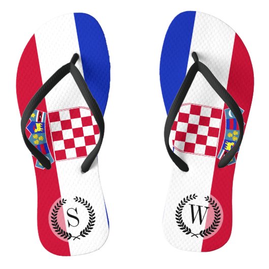 Kroatische vlag teenslippers (Voetbed)