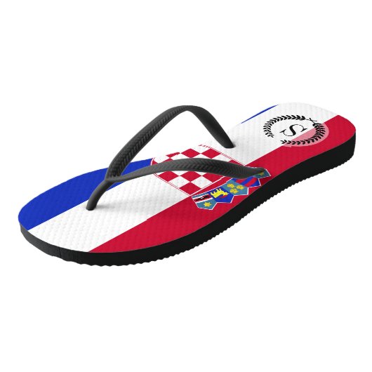 Kroatische vlag teenslippers (Schuin)