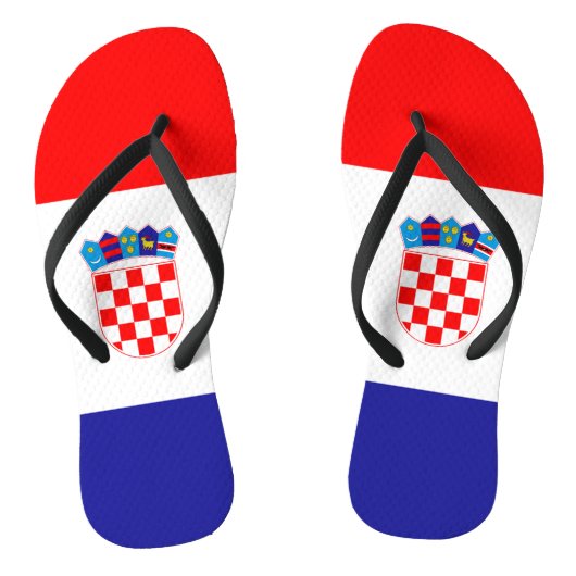 Kroatische vlag teenslippers (Voetbed)