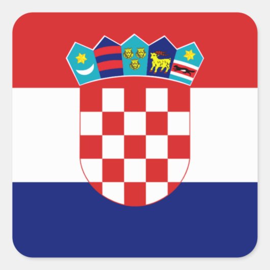 Kroatische vlag — Trobojnica Vierkante Sticker (Voorkant)