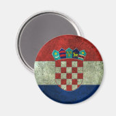 Kroatische vlag verouderd staal effect magneet (Voorkant / Achterkant)