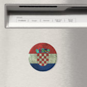 Kroatische vlag verouderd staal effect magneet (Insitu (Vaatwasser))