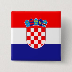 Kroatische vlag vierkante button 5,1 cm