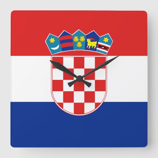 Kroatische vlag vierkante klok (Voorkant)