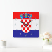Kroatische vlag vierkante klok (Huis)