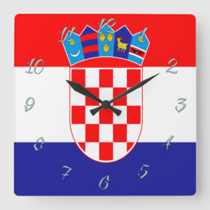 Kroatische vlag vierkante klok