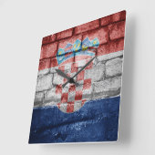 Kroatische vlag vierkante klok (Hoek)