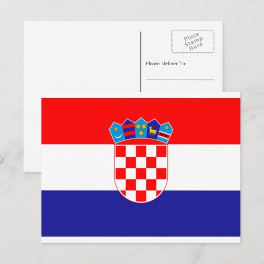 Kroatische vlag, vlag van Kroatië Briefkaart (Voorkant / Achterkant)
