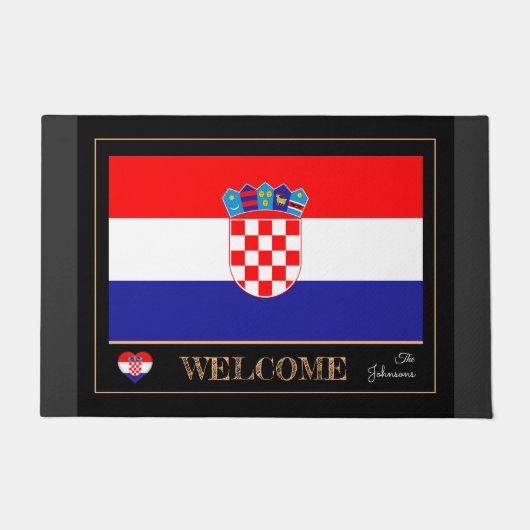Kroatische vlag / Welkom Deurmat (Voorkant)