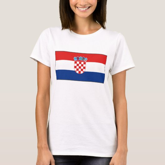 Kroatische vlag x kaart T-Shirt (Voorkant)