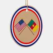 Kroatische vlaggen uit de VS en Kameroen Keramisch Ornament (Rechts)