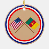 Kroatische vlaggen uit de VS en Kameroen Keramisch Ornament (Achterkant)